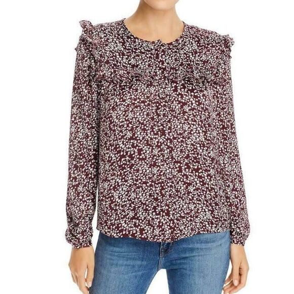 NWT Rebecca Minkoff Floral Ruffle Selandra Blouse Medium - Picture 1 of 6